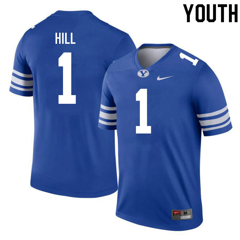 Youth #1 Keanu Hill BYU Cougars College Football Jerseys Sale-Royal